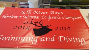Elk River Boys Swimming and Diving Northwest Suburban Conference Champions Banner