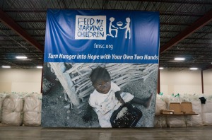 Large banner at a South Metro Event for Feed My Starving Children packing event. The event was an amazing success. Volunteer  or donate today at fmsc.org. It is an amazing organization!