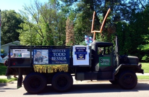 Float in Sherburne County Parade, honoring Todd Besser.